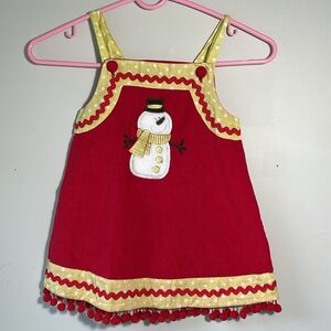 Beehave Holiday Snowman dress jumper 4T